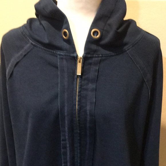 DG2 Diane GilmanDistressed Cotton Blend Hoodie w/Pockets-Missing Drawstring-2X - Picture 7 of 11